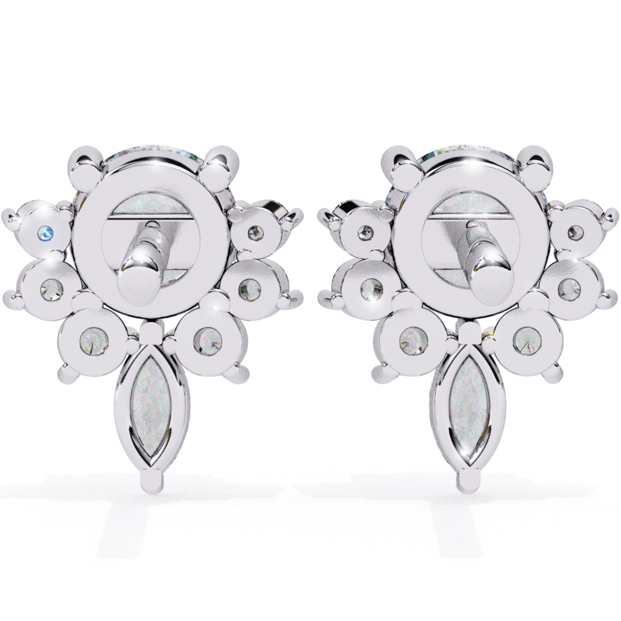 Cercei Stud La Reina din Aur 14k cu Moissanite de 0.68 ct