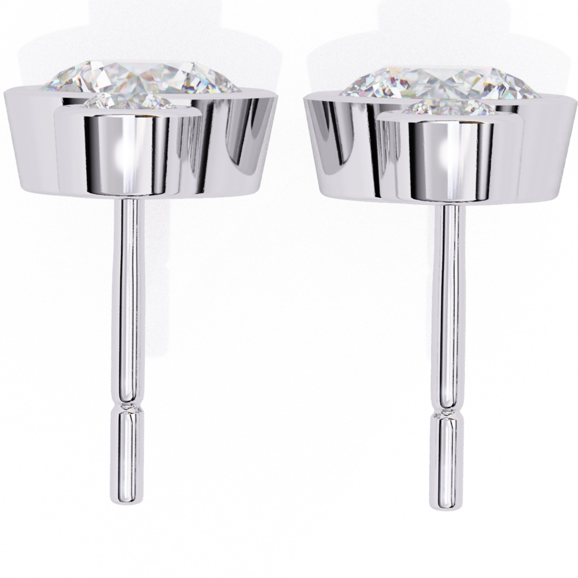 Cercei Solitaire Bezel Drop cu Diamante Create în Laborator de 1.83 ct din - Castelo.ro