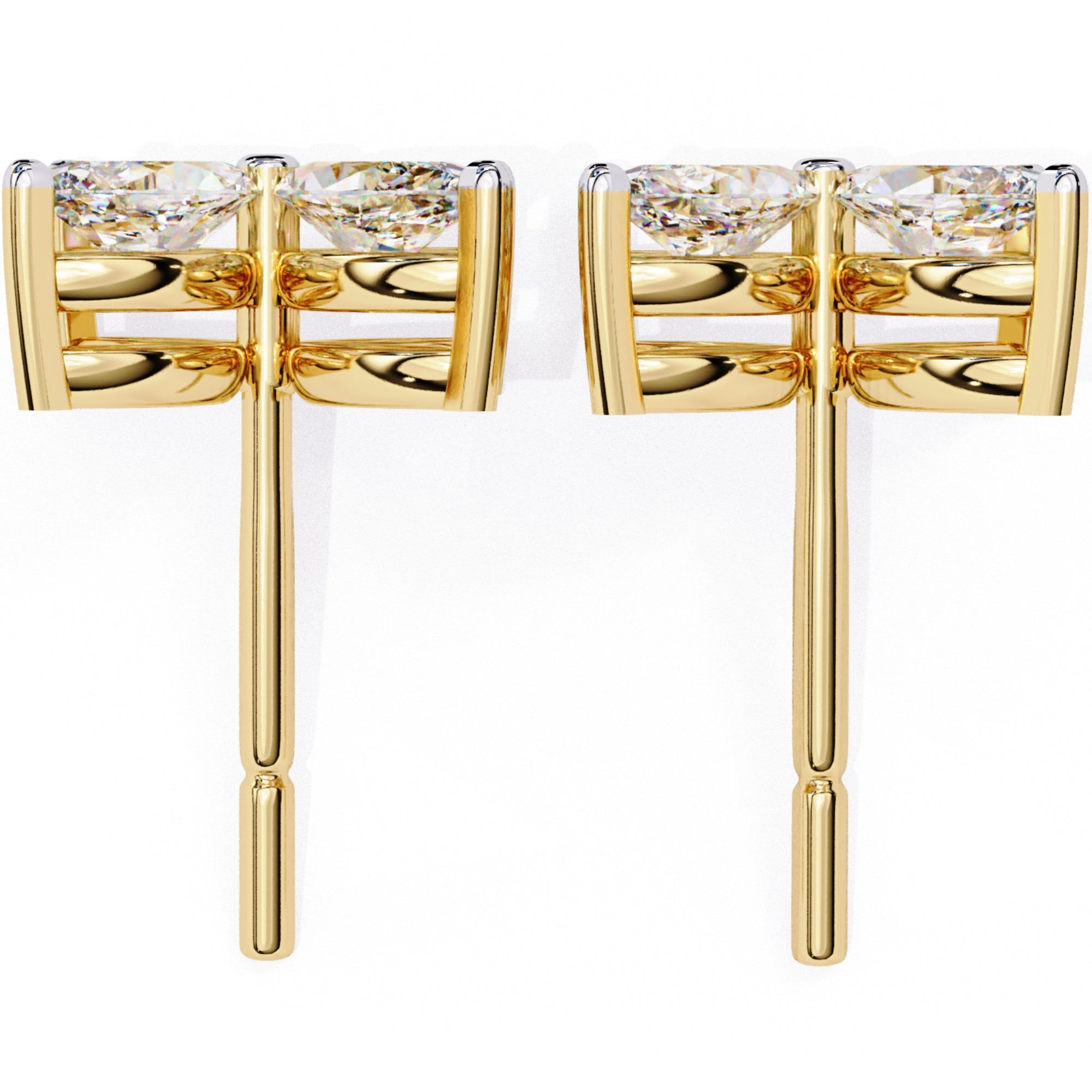 Cercei Stud Butterfly din Aur 14k cu Moissanite de 0.88 ct