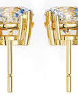 Cercei Drop Stud din Aur 14k Cu Diamante Create în Laborator Tăietură Briliant de 3.7 ct din 14K Aur Galben - Castelo.ro
