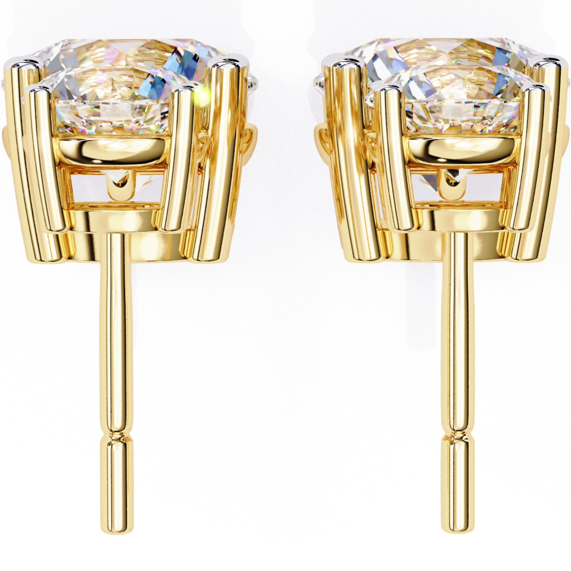 Cercei Drop Stud din Aur 14k Cu Moissanite Tăietură Briliant de 3.7 ct din 14K Aur Galben - Castelo.ro