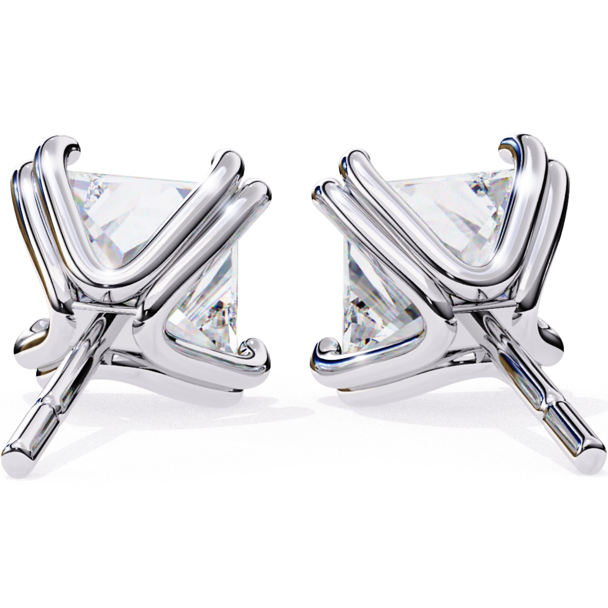 Cercei Stud Lumiere din Aur 14k cu Diamante Create în Laborator Tăietură Princess de 3 ct din 14K Aur Alb - Castelo.ro