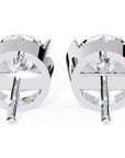 Cercei Stud Bezel Rio din Aur 14k cu Moissanite Tăietură Briliant de 2.5 ct din 14K Aur Alb - Castelo.ro