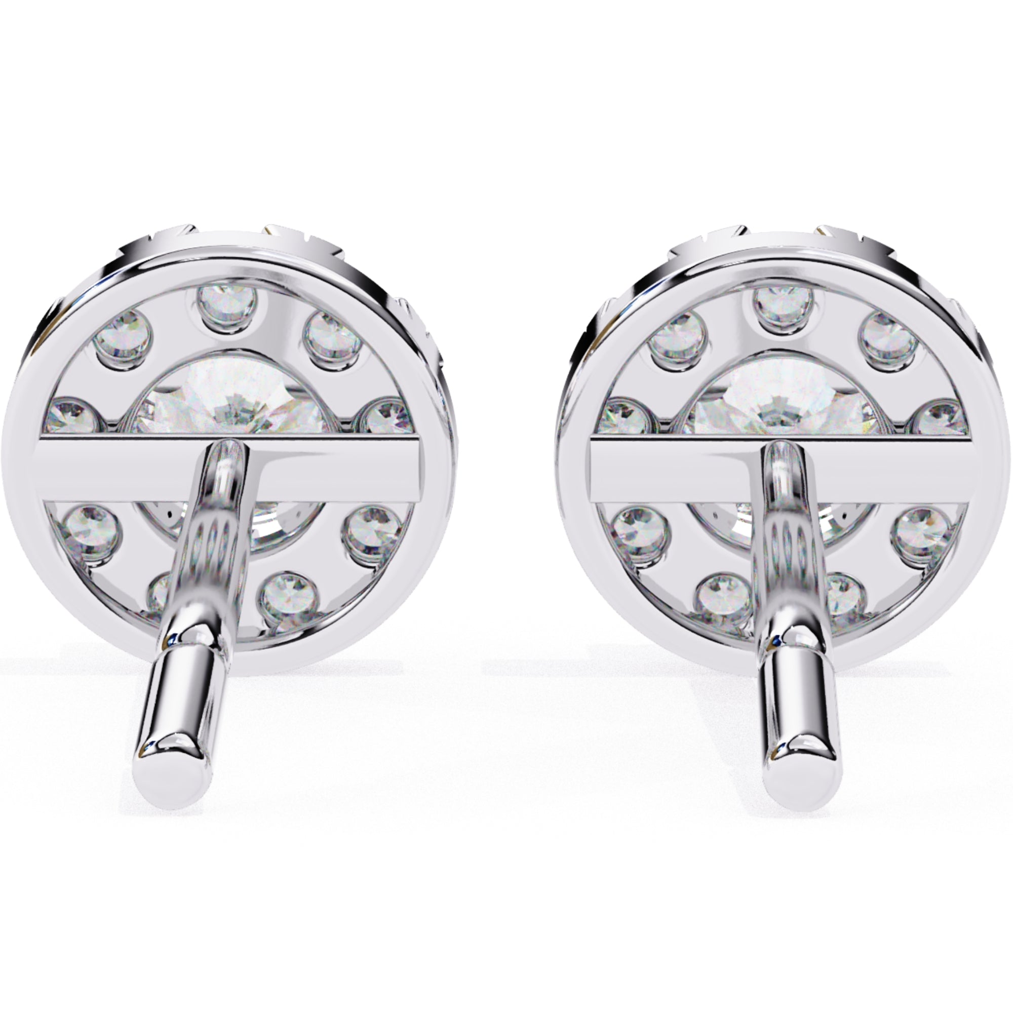 Cercei Stud Fleur din Aur 14k cu Moissanite Tăietură Briliant de 0.26 ct din 14K Aur Alb - Castelo.ro