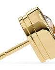 Cercei Stud Bezel din Aur 14k cu Moissanite Tăietură Briliant de 2.5 ct din 14K Aur Galben - Castelo.ro
