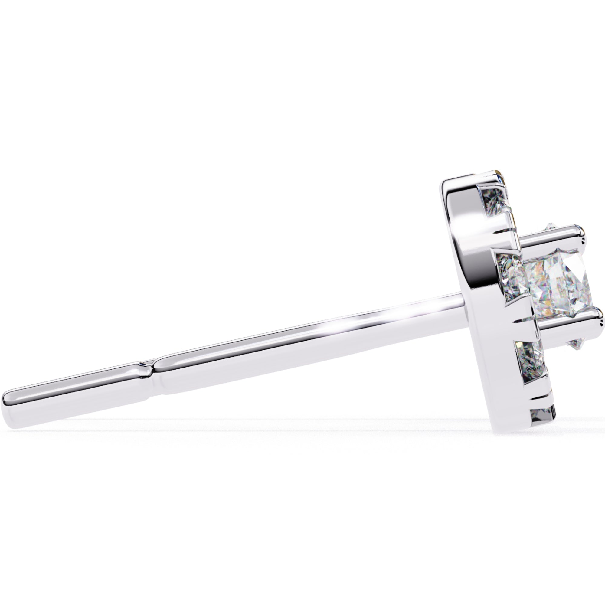 Cercei Stud Fleur cu Diamante Naturale Tăietură Briliant de 0.26 ct din - Castelo.ro