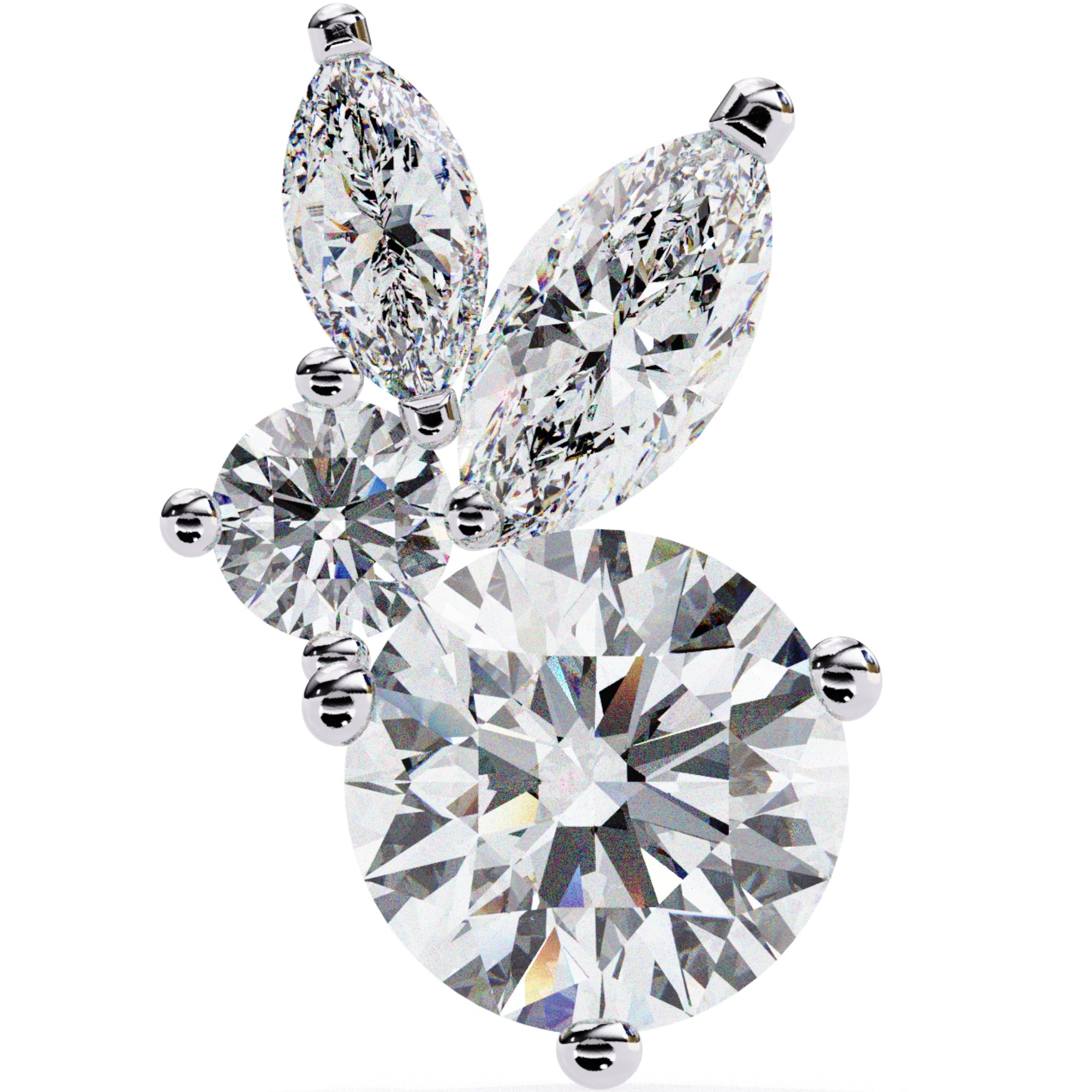 Cercei Stud Efemeri din Aur 14k cu Moissanite de 0.68 ct