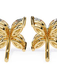 Cercei Stud Butterfly din Aur 14k cu Moissanite de 0.88 ct