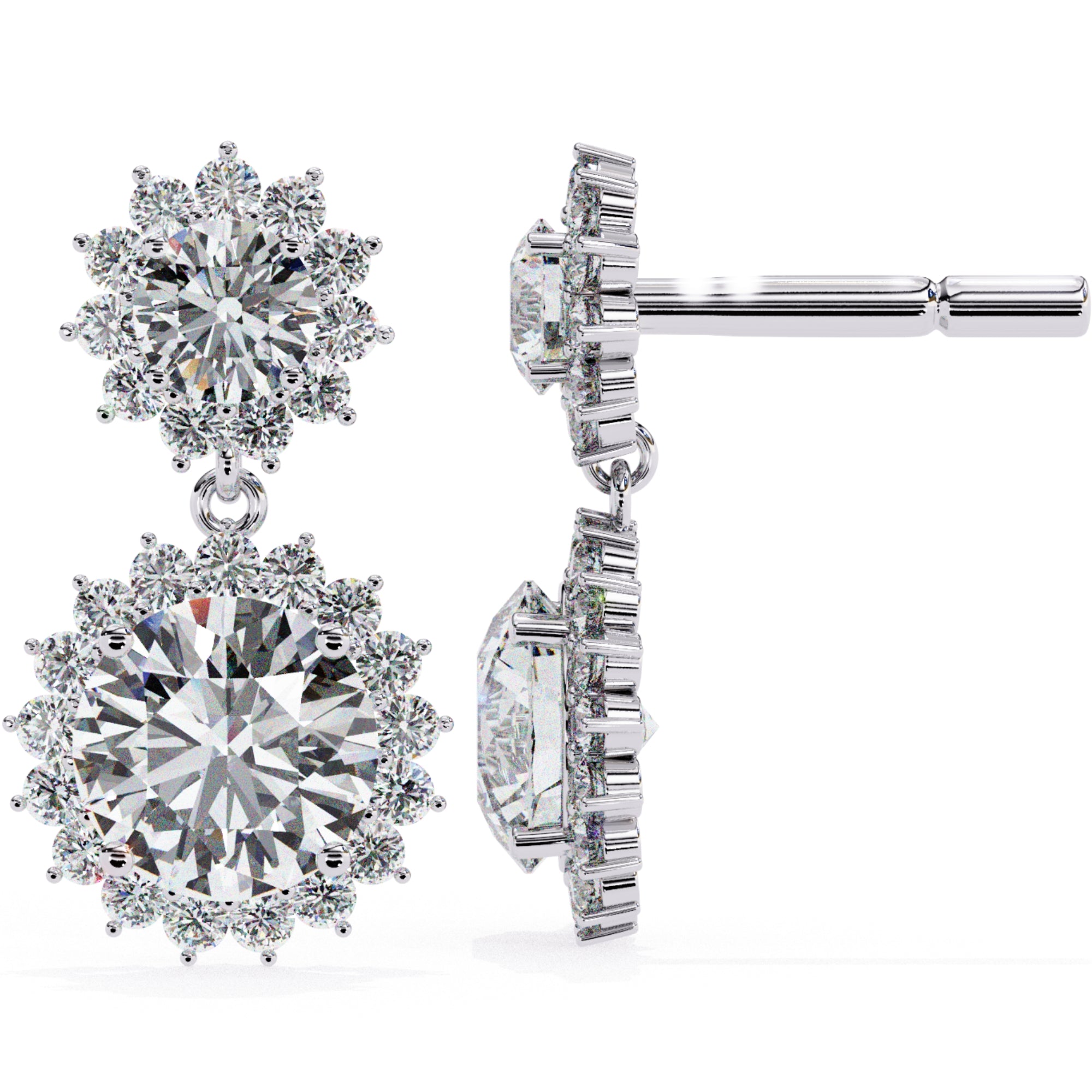 Cercei Sola Reina cu Diamante Create în Laborator de 1.37 ct din - Castelo.ro