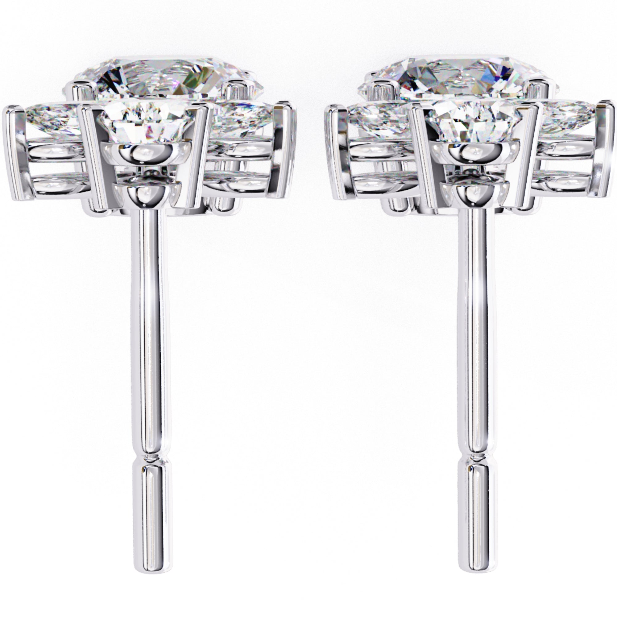 Cercei Stud Solitaire Drop cu Diamante Naturale de 1.16 ct din - Castelo.ro