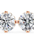 Cercei Stud La Reina cu Moissanite Tăietură Briliant de 2.5 ct din 18K Aur Roz - Castelo.ro