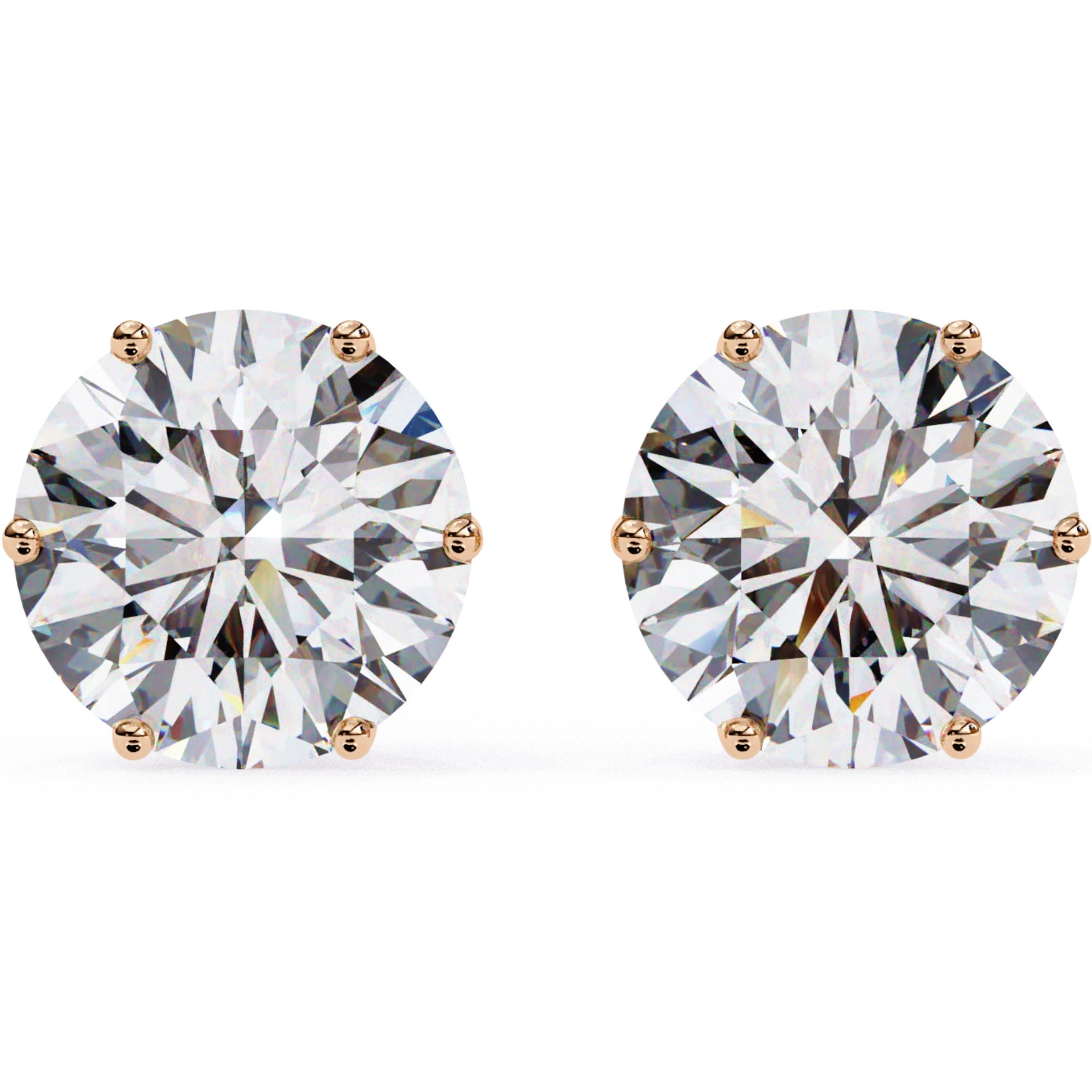 Cercei Stud Majestic din Aur 14k cu Moissanite Tăietură Briliant de 2.5 ct