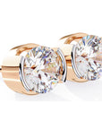 Cercei Stud Bezel Rio din Aur 14k cu Moissanite Tăietură Briliant de 2.5 ct din 14K Aur Galben - Castelo.ro