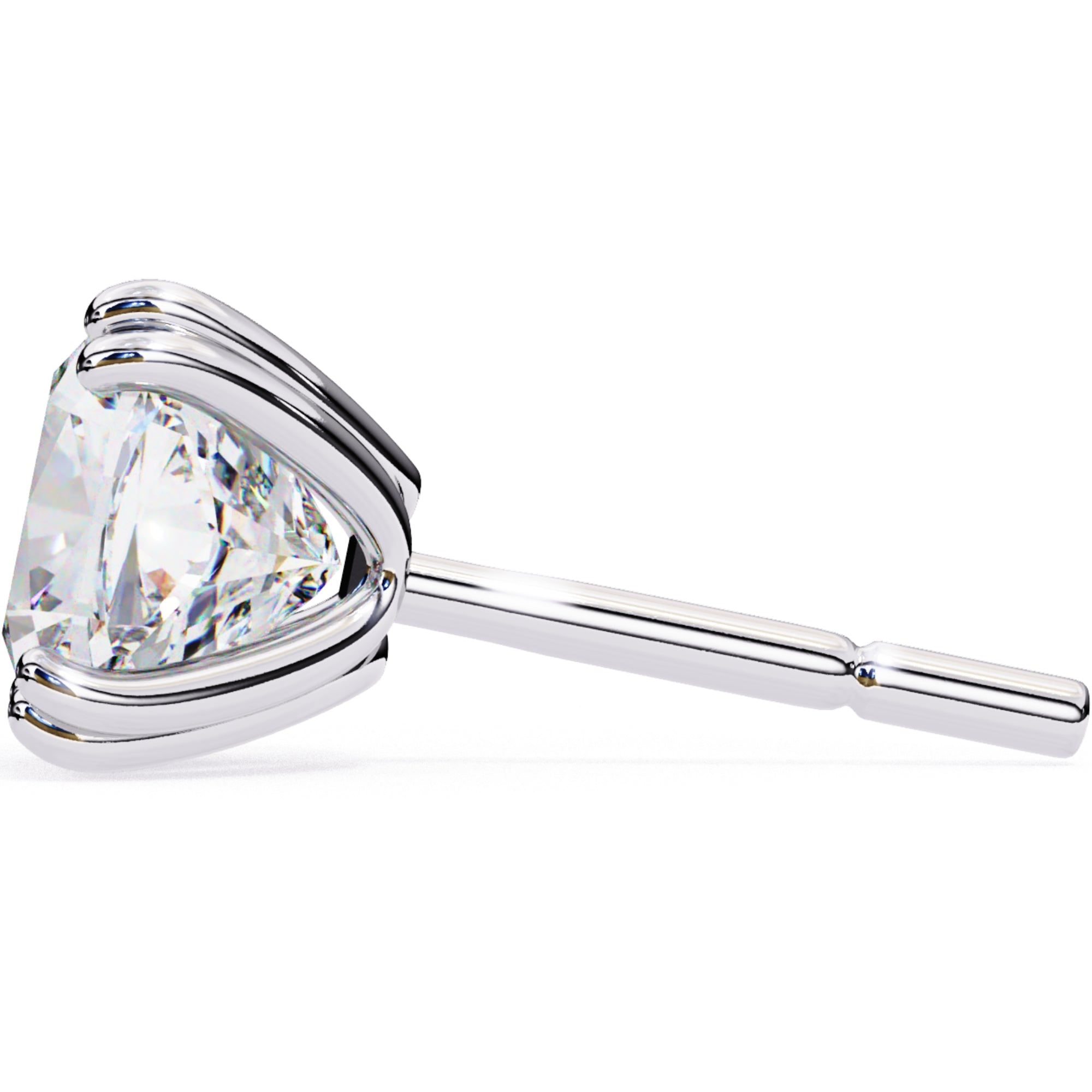 Cercei Stud Monaco din Aur 14k cu Diamante Naturale Tăietură Cushion Square de 2.2 ct din 14K Aur Alb - Castelo.ro