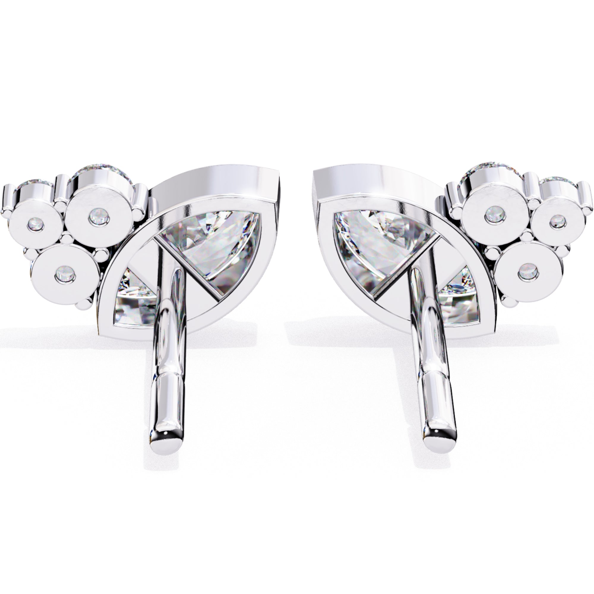 Cercei Stud Minimalist Luna din Aur 14k cu Moissanite de 0.47 ct