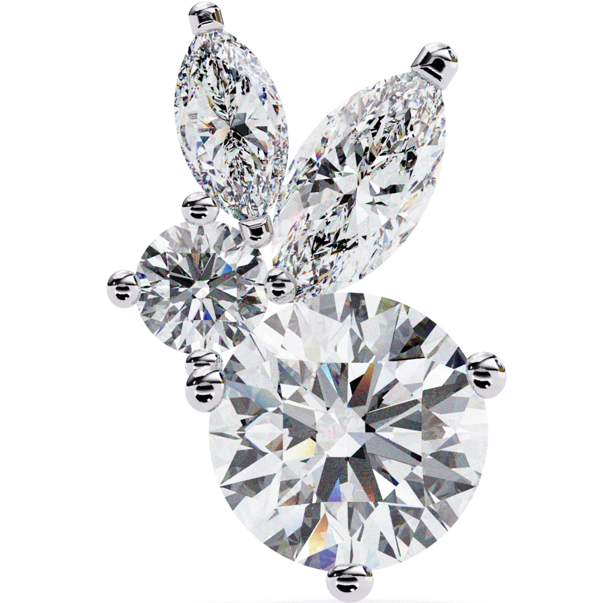 Cercei Stud Efemeri din Aur 14k cu Moissanite de 0.68 ct