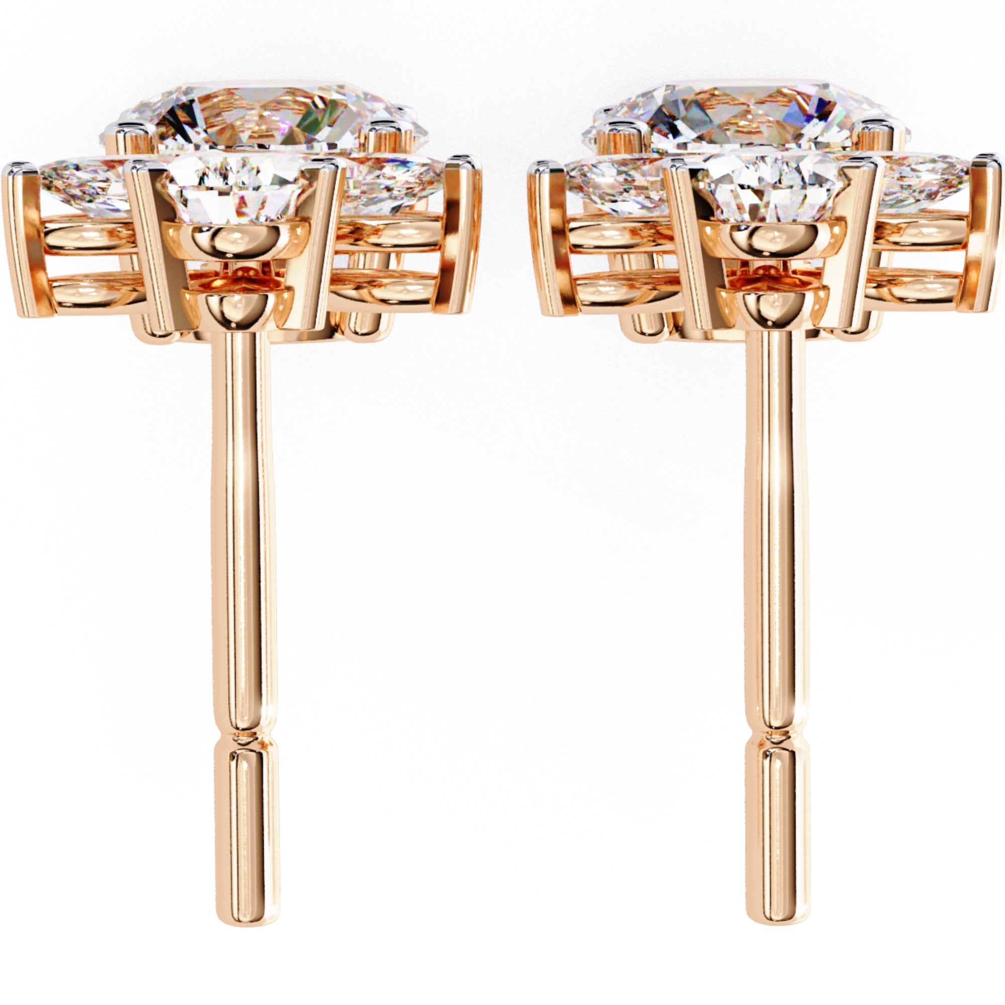 Cercei Stud Solitaire Drop din Aur 14k cu Moissanite de 1.16 ct