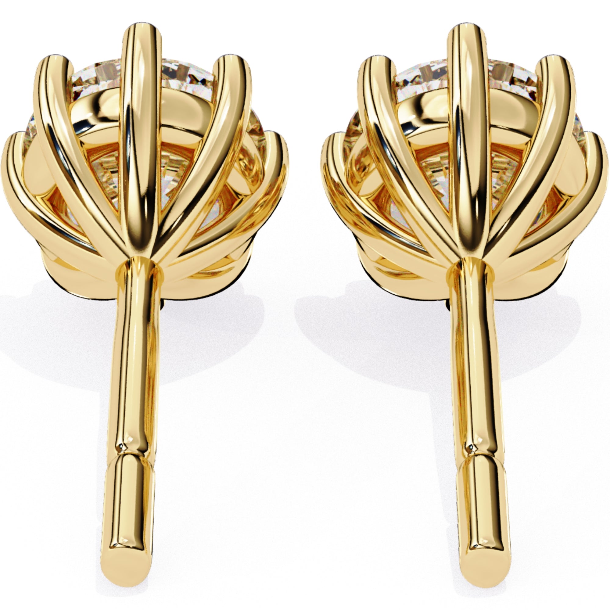 Cercei Solitaire Stud cu Diamante Create în Laborator de 2.57 ct din 18K Aur Roz - Castelo.ro