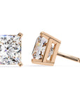 Cercei Stud Imperial din Aur 14k cu Moissanite Tăietură Princess de 3 ct din 14K 8K Aur Roz - Castelo.ro