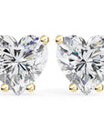 Cercei Stud Inima din Aur 14k cu Moissanite Tăietură Heart de 2.4 ct din 14K Aur Galben - Castelo.ro