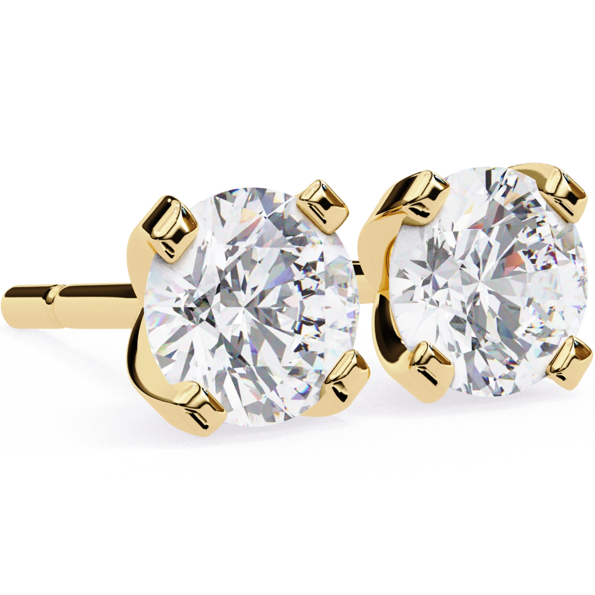 Cercei Stud L&#39;Arte din Aur 14k cu Diamante Naturale Tăietură Briliant de 2.5 ct din 14K Aur Galben - Castelo.ro