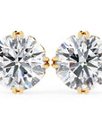 Cercei Stud La Reina cu Moissanite Tăietură Briliant de 2.5 ct din 18K Aur Galben - Castelo.ro