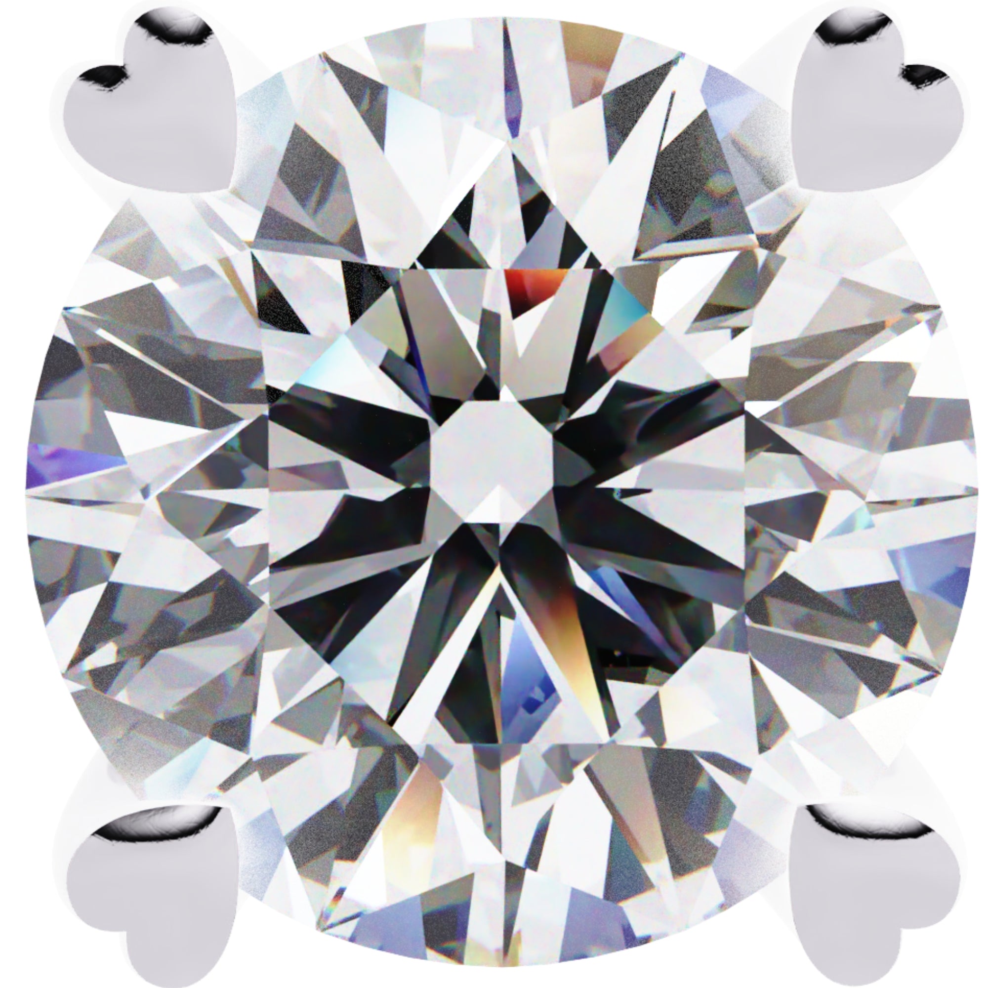 Cercei Stud Solitaire Heart din Aur 14k cu Moissanite de 2.57 ct