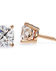 Cercei Stud Majestic cu Moissanite Tăietură Briliant de 2.5 ct din 18K Aur Roz - Castelo.ro