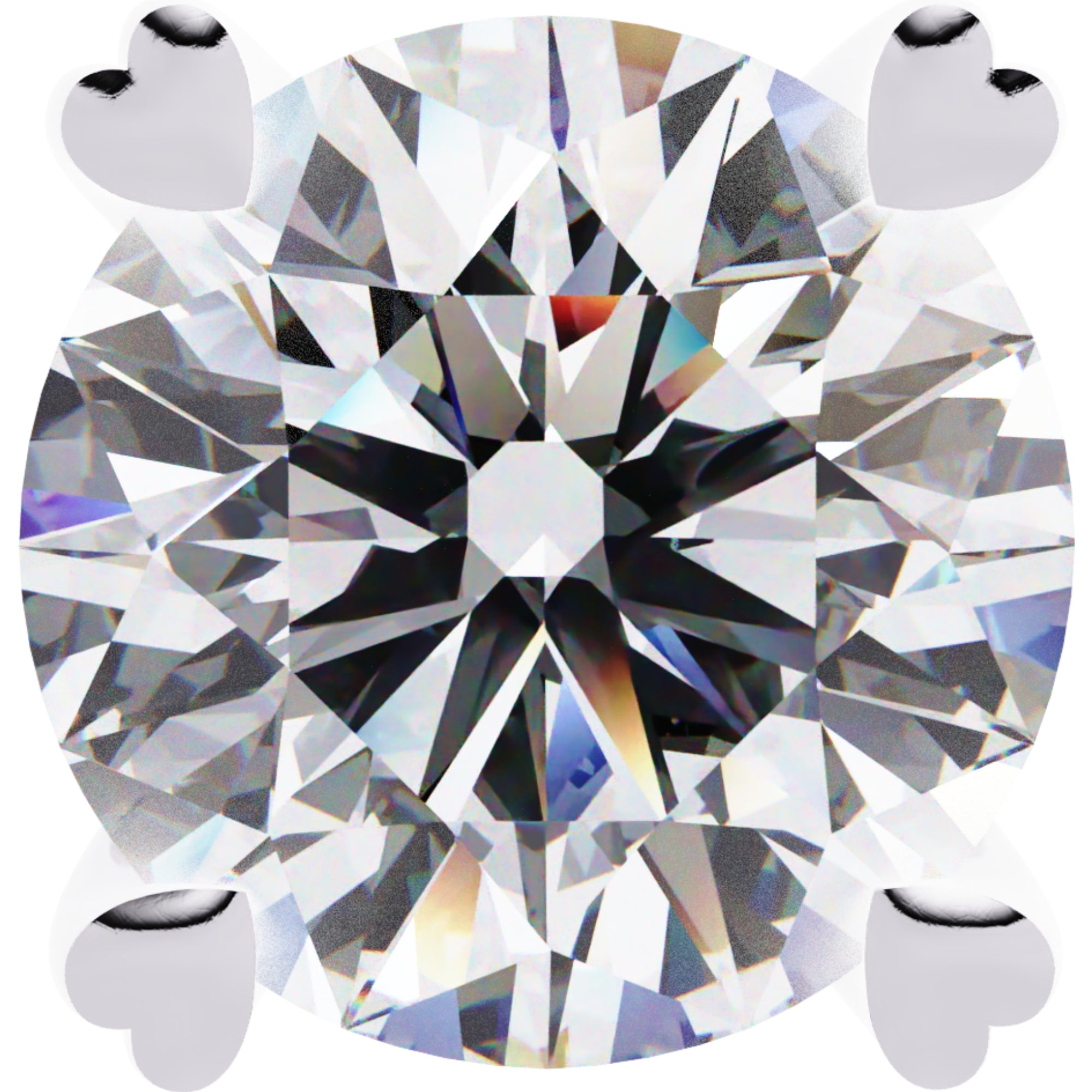 Cercei Stud Solitaire Heart din Aur 14k cu Moissanite de 2.57 ct