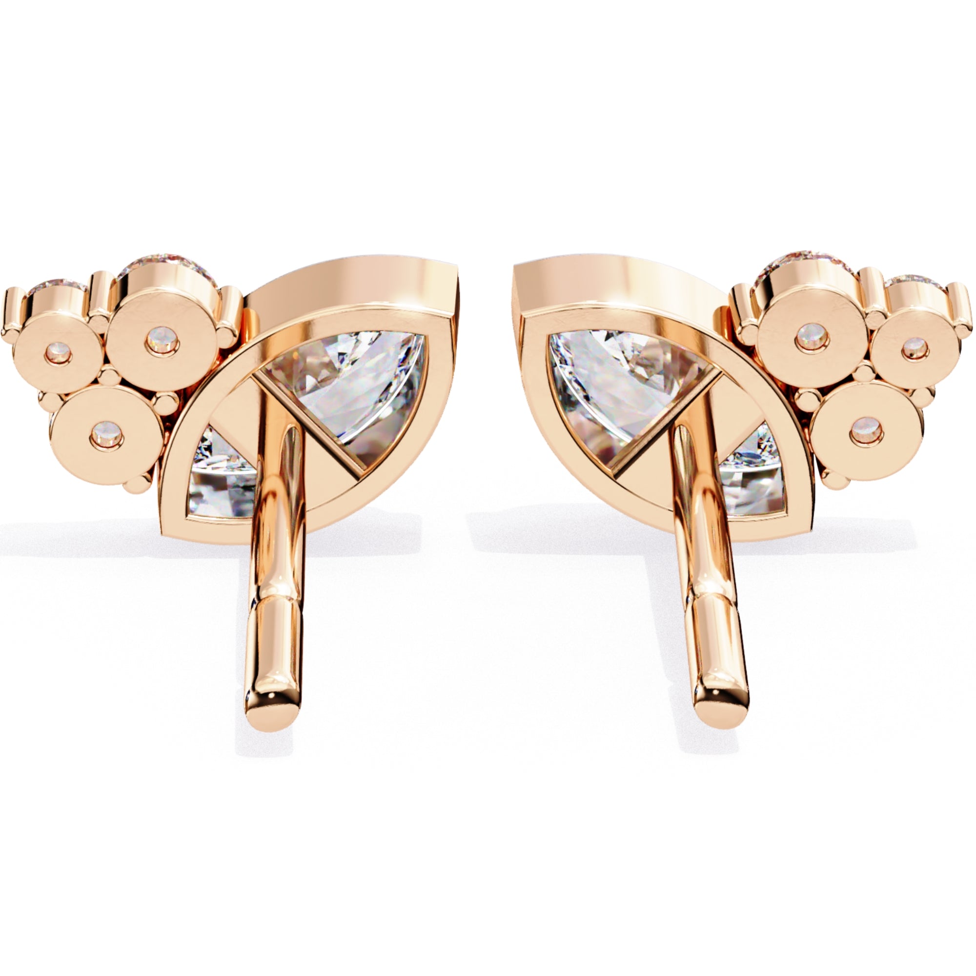 Cercei Stud Minimalist Luna din Aur 14k cu Moissanite de 0.47 ct