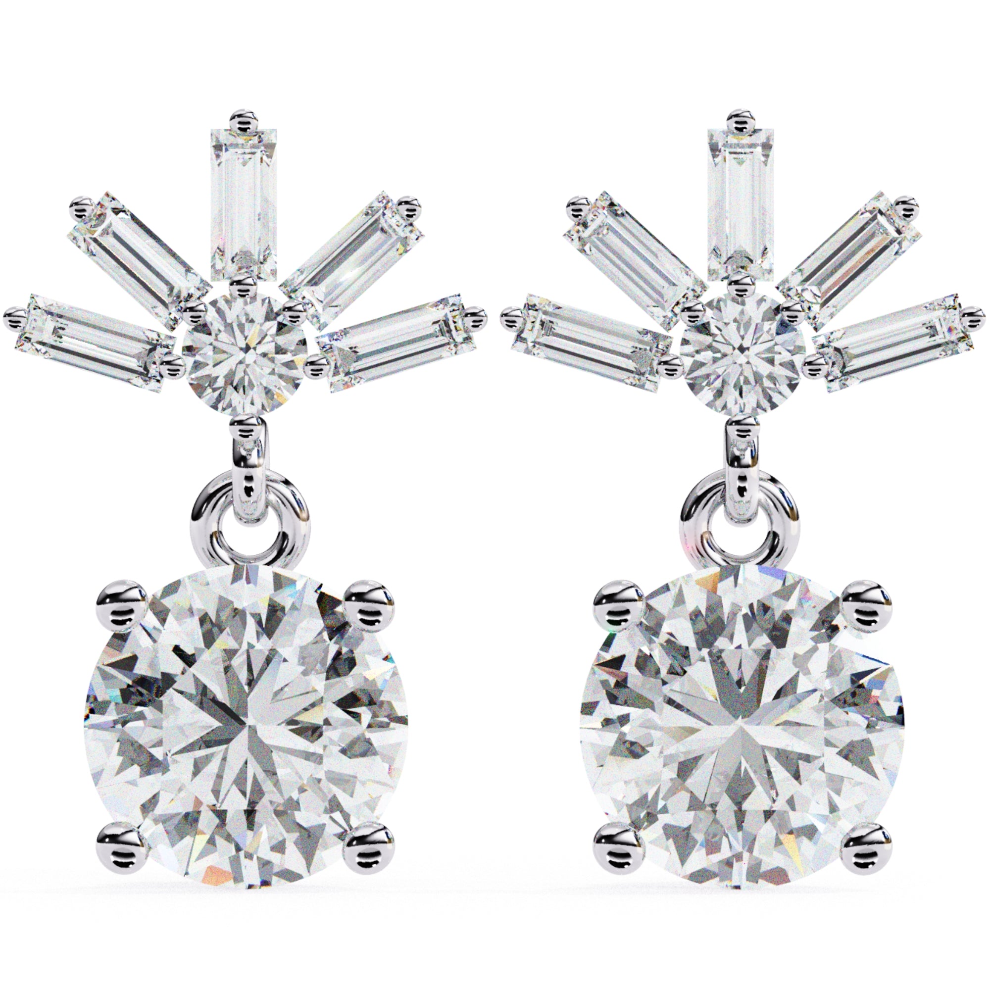 Cercei Aqua D'Azure cu Diamante Create în Laborator de 0.86 ct din - Castelo.ro