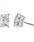 Cercei Stud Imperial din Aur 14k cu Moissanite Tăietură Princess de 3 ct din 14K Aur Alb - Castelo.ro