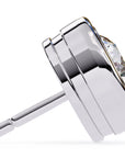 Cercei Stud Bezel din Aur 14k cu Moissanite Tăietură Briliant de 2.5 ct din 14K Aur Alb - Castelo.ro
