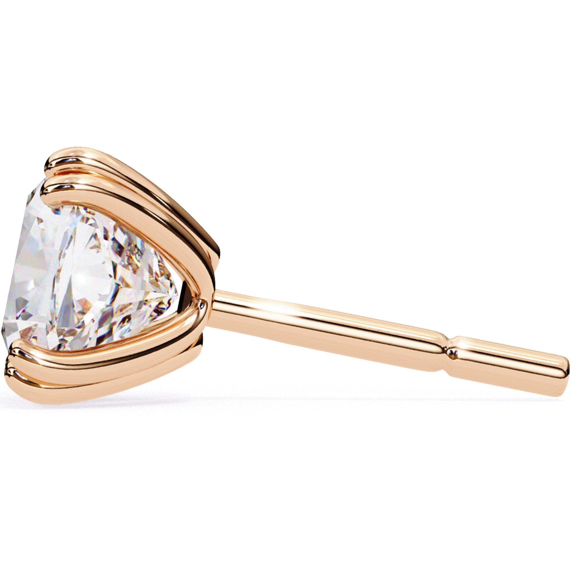 Cercei Stud Monaco cu Moissanite Tăietură Cushion Square de 2.2 ct din 18K Aur Roz - Castelo.ro