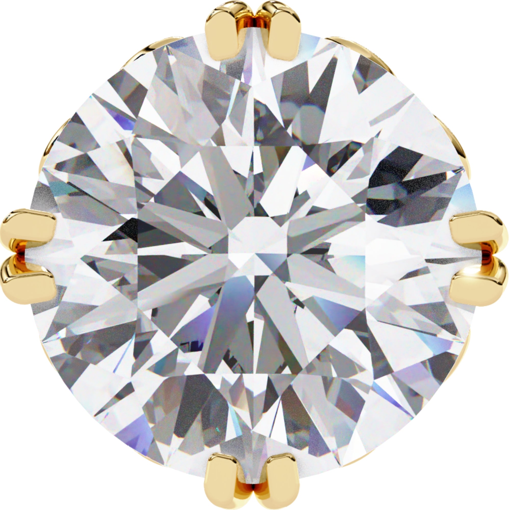 Cercei Stud La Reina cu Moissanite Tăietură Briliant de 2.5 ct din 18K Aur Galben - Castelo.ro