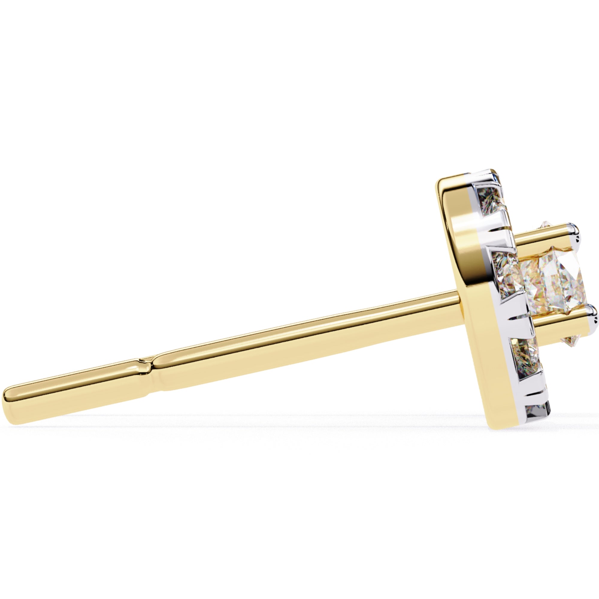 Cercei Stud Fleur din Aur 14k cu Moissanite Tăietură Briliant de 0.26 ct din 14K Aur Galben - Castelo.ro
