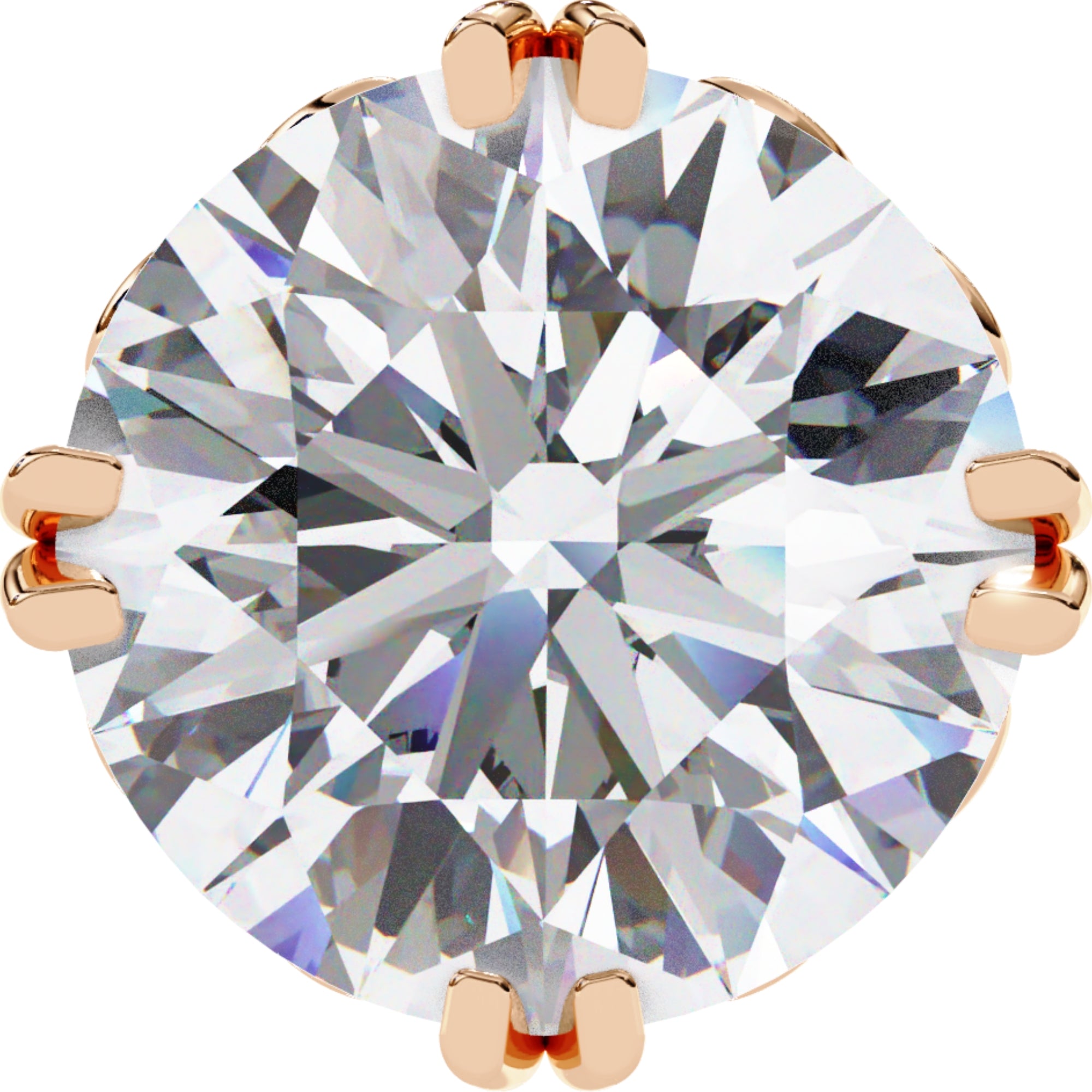 Cercei Stud La Reina cu Moissanite Tăietură Briliant de 2.5 ct din 18K Aur Roz - Castelo.ro
