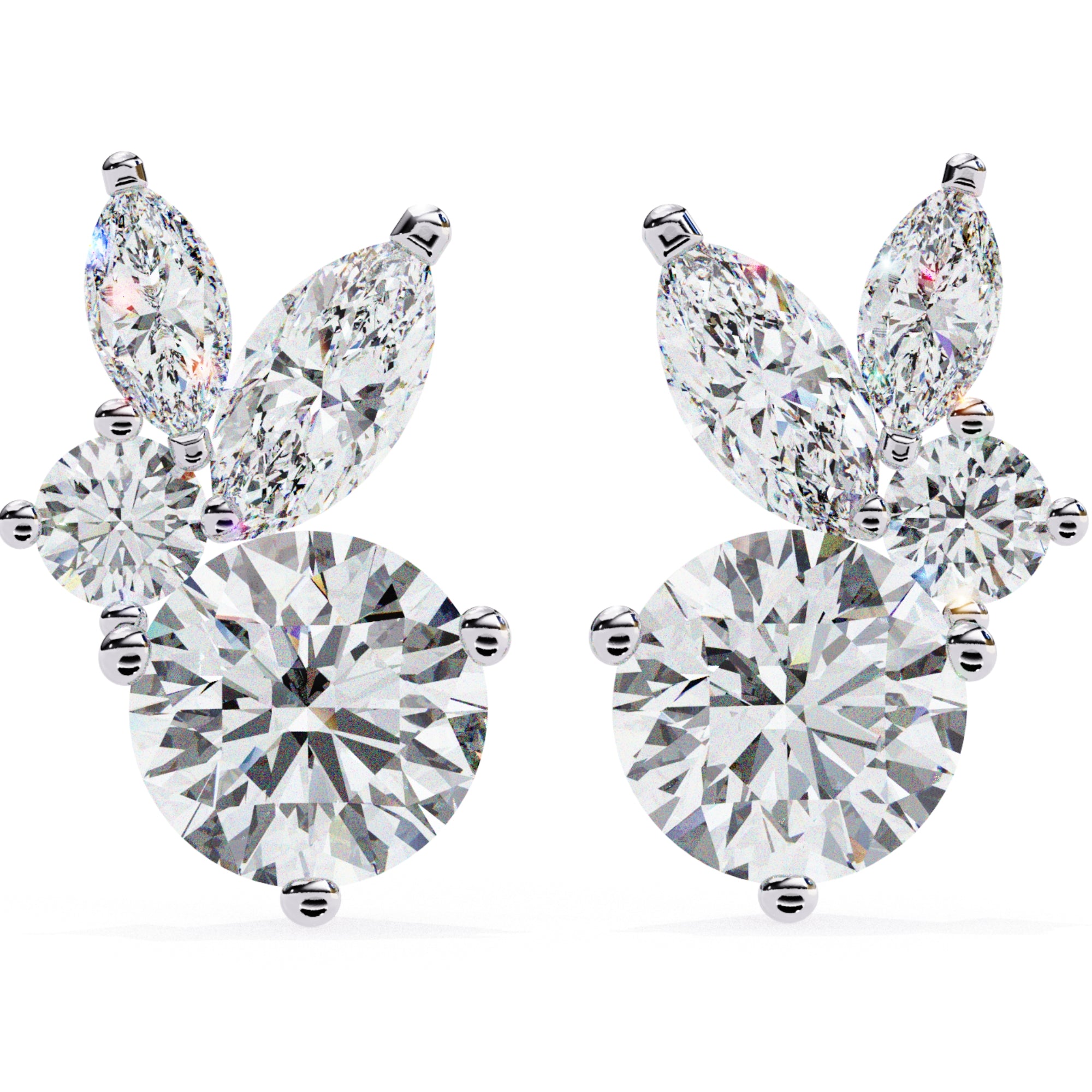 Cercei Stud Efemeri din Aur 14k cu Moissanite de 0.68 ct