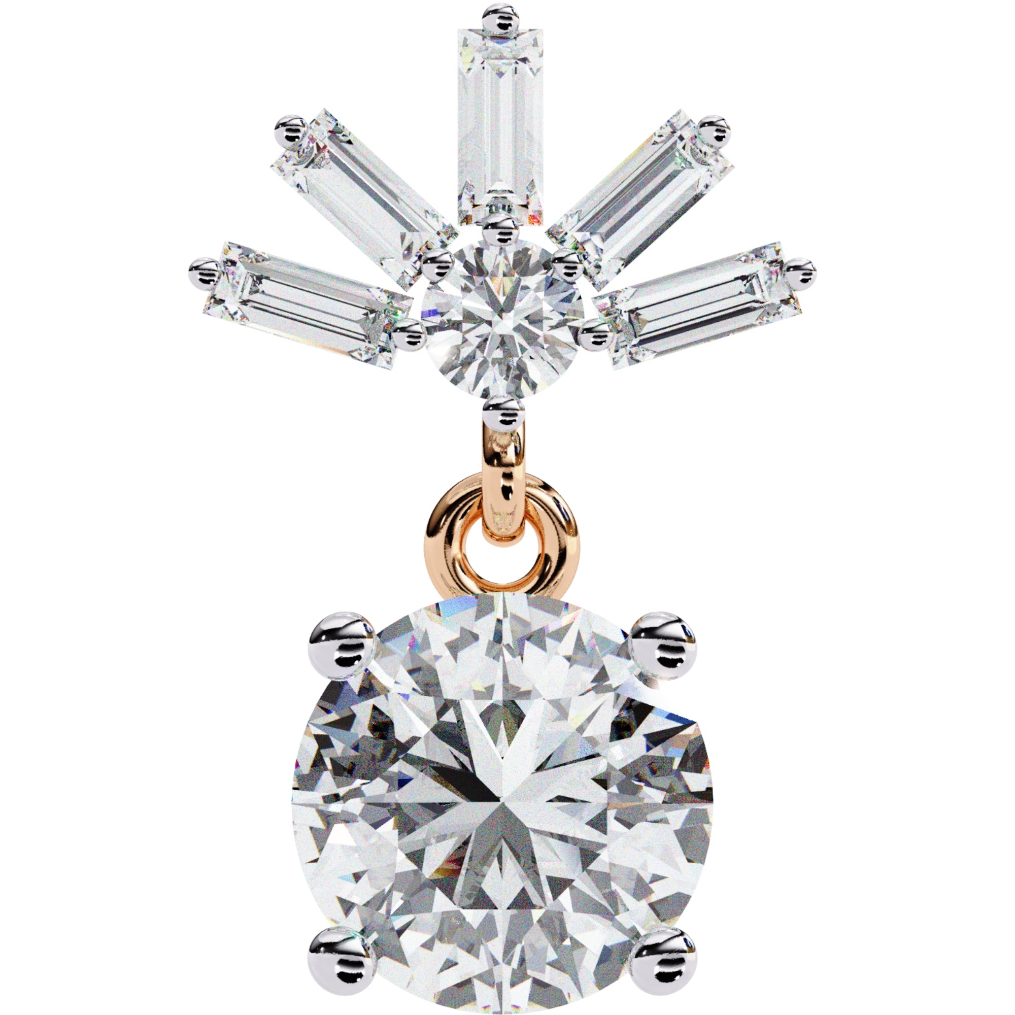 Cercei Aqua D&#39;Azure cu Diamante Create în Laborator de 0.86 ct din 18K Aur Roz - Castelo.ro