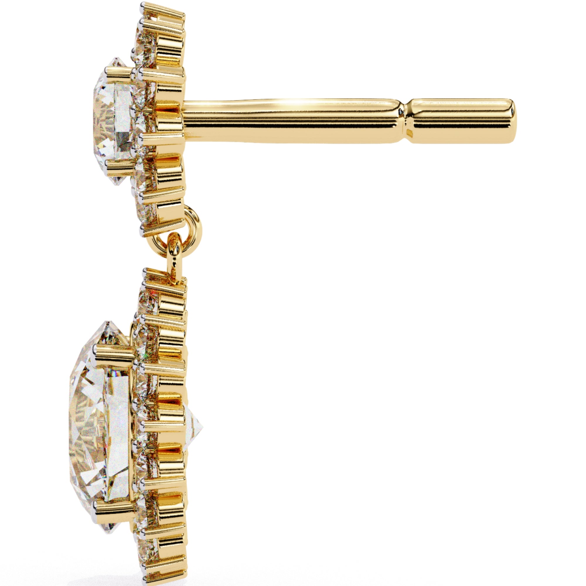 Cercei Sola Reina cu Diamante Create în Laborator de 1.37 ct din 18K Aur Galben - Castelo.ro