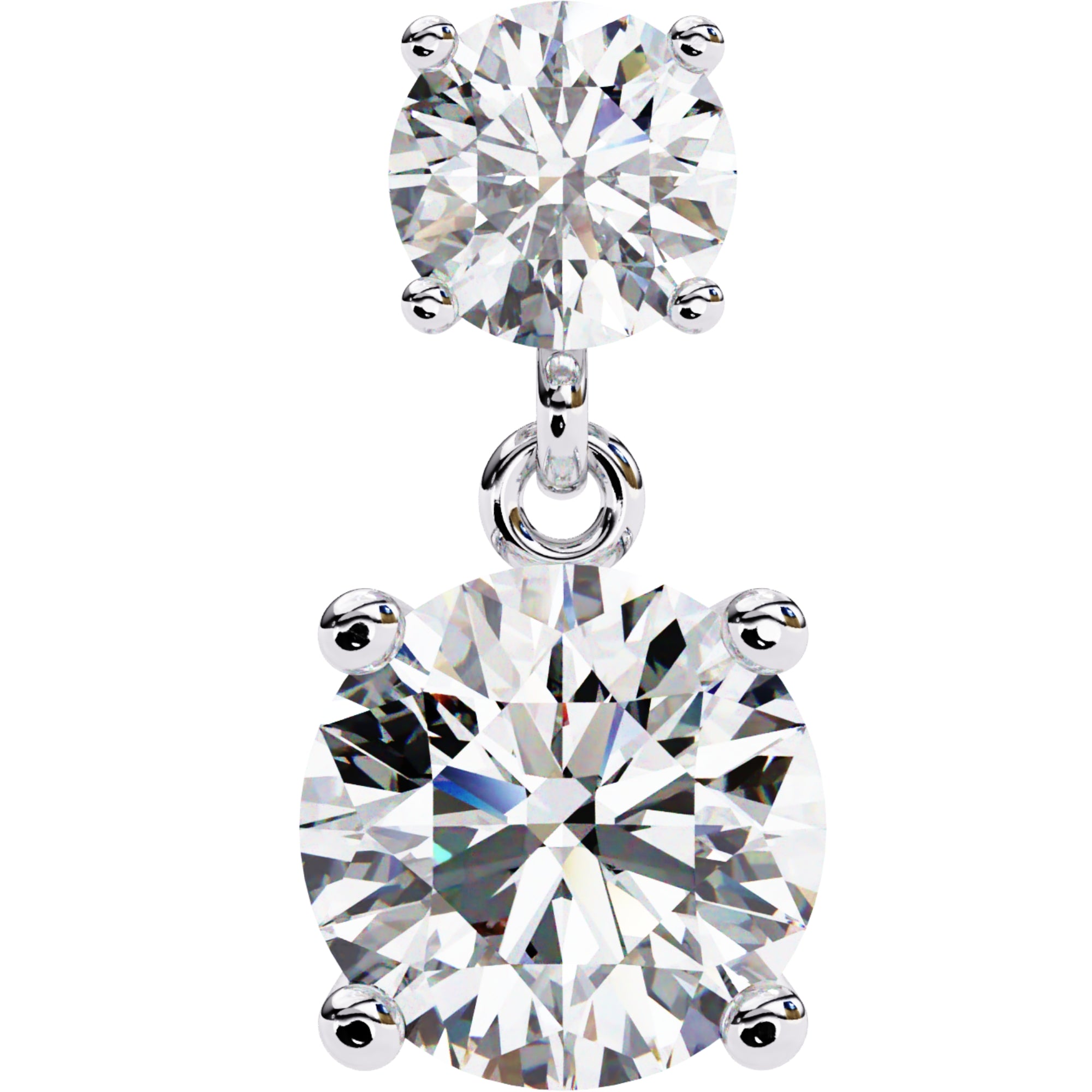 Cercei Drop Stud din Aur 14k Cu Moissanite Tăietură Briliant de 3.7 ct din 14K Aur Alb - Castelo.ro