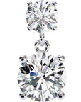 Cercei Drop Stud din Aur 14k Cu Diamante Create în Laborator Tăietură Briliant de 3.7 ct din 14K Aur Alb - Castelo.ro