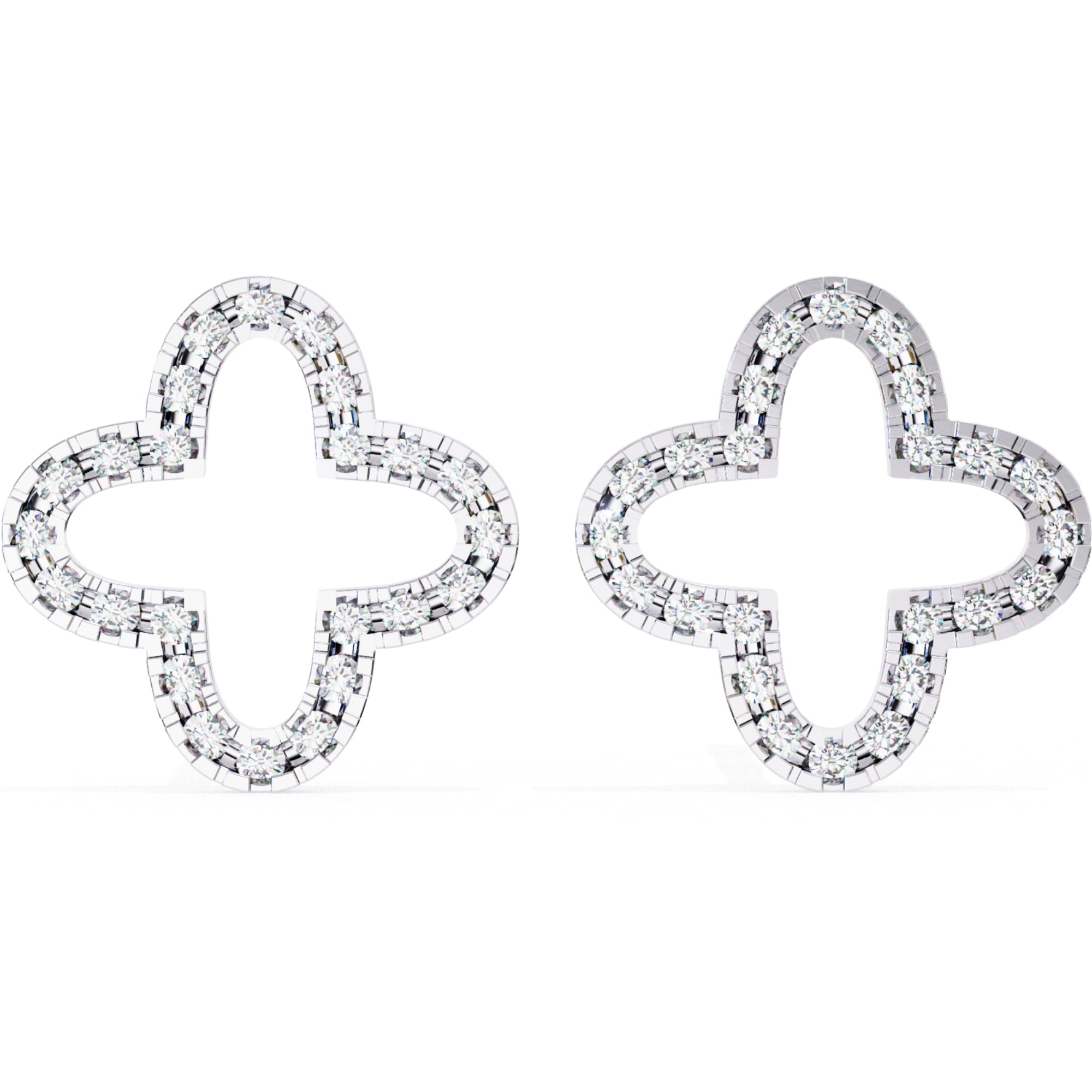 Cercei Star Stud cu Diamante Naturale Tăietură Briliant de 0.24 ct din 18K Aur Alb - Castelo.ro