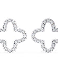 Cercei Star Stud din Aur 14k cu Moissanite Tăietură Briliant de 0.24 ct din 14K Aur Alb - Castelo.ro