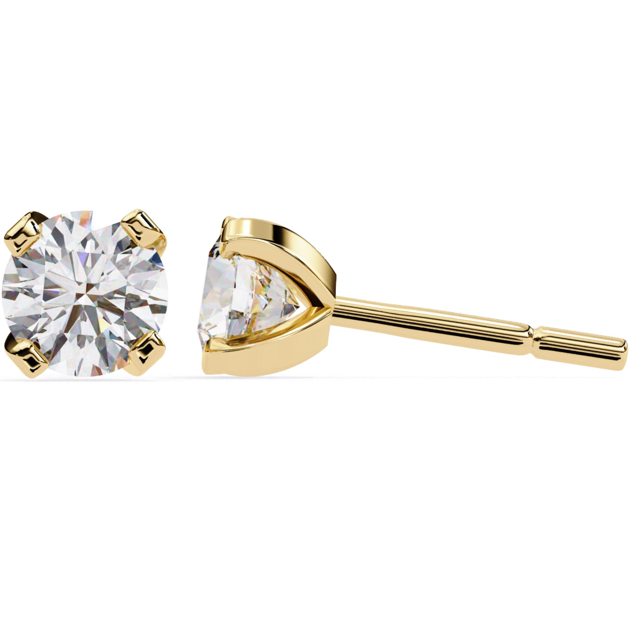 Cercei Stud L&#39;Arte din Aur 14k cu Diamante Naturale Tăietură Briliant de 2.5 ct din 14K Aur Galben - Castelo.ro