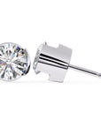 Cercei Stud Bezel Rio din Aur 14k cu Moissanite Tăietură Briliant de 2.5 ct din 14K Aur Alb - Castelo.ro