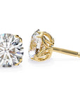 Cercei Stud Excalibur cu Moissanite Tăietură Briliant de 2.5 ct din 18K Aur Galben - Castelo.ro