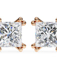 Cercei Stud Lumiere din Aur 14k cu Diamante Create în Laborator Tăietură Princess de 3 ct din 14K Aur Roz - Castelo.ro