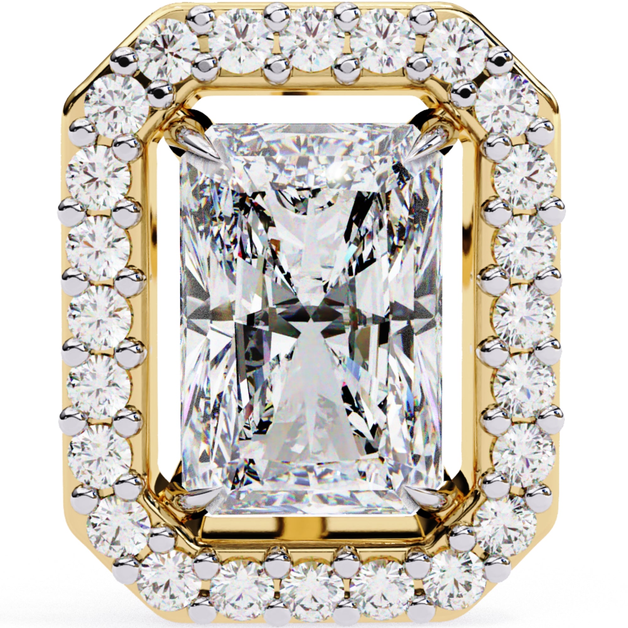 Cercei Stud Radiant Eiffel cu Moissanite de 0.95 ct din 18K Aur Galben - Castelo.ro