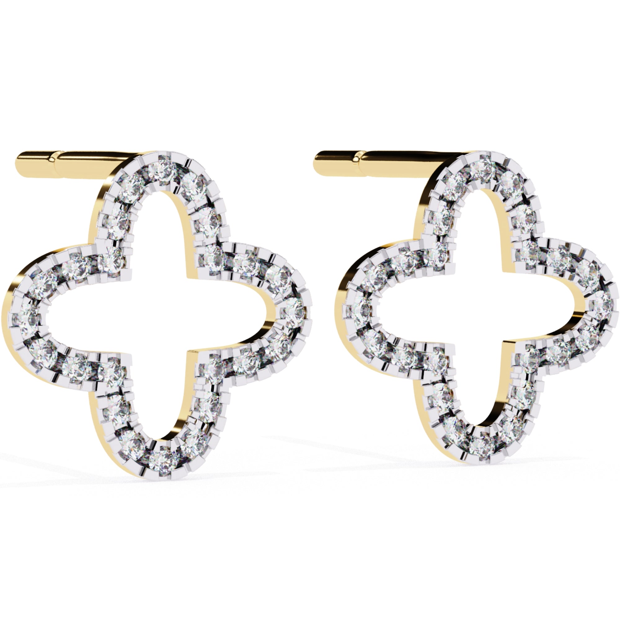 Cercei Star Stud din Aur 14k cu Moissanite Tăietură Briliant de 0.24 ct din 14K Aur Galben - Castelo.ro